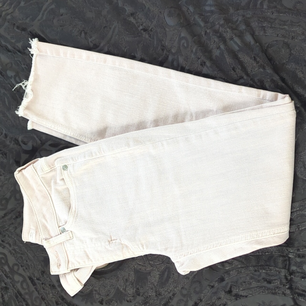 High rise skinny ankle pink jeggings